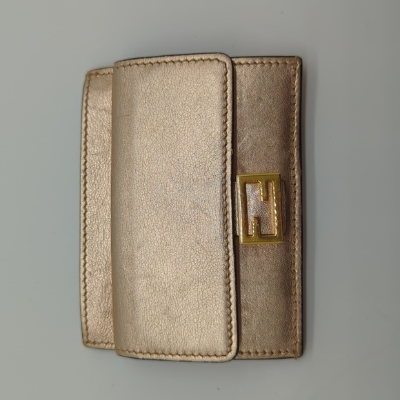 Fendi Other - Fendi Authentic Rose Gold Zucca Card Holder Wallet